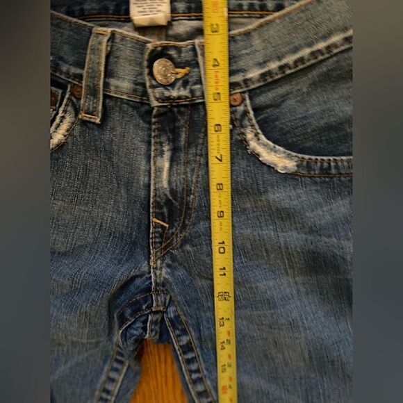 TRUE RELIGION Jeans Denim Flared Women’s 32x30 Vintage Distressed Streetwear - Picture 6 of 12